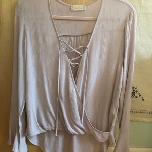 Altar’d State Oatmeal Long Sleeve Top